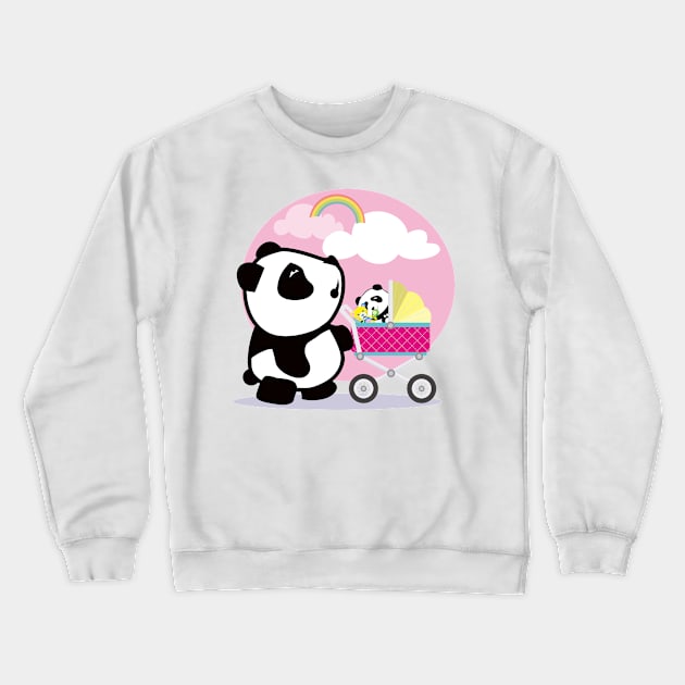 baby panda Crewneck Sweatshirt by Jack Wolfie Gallery